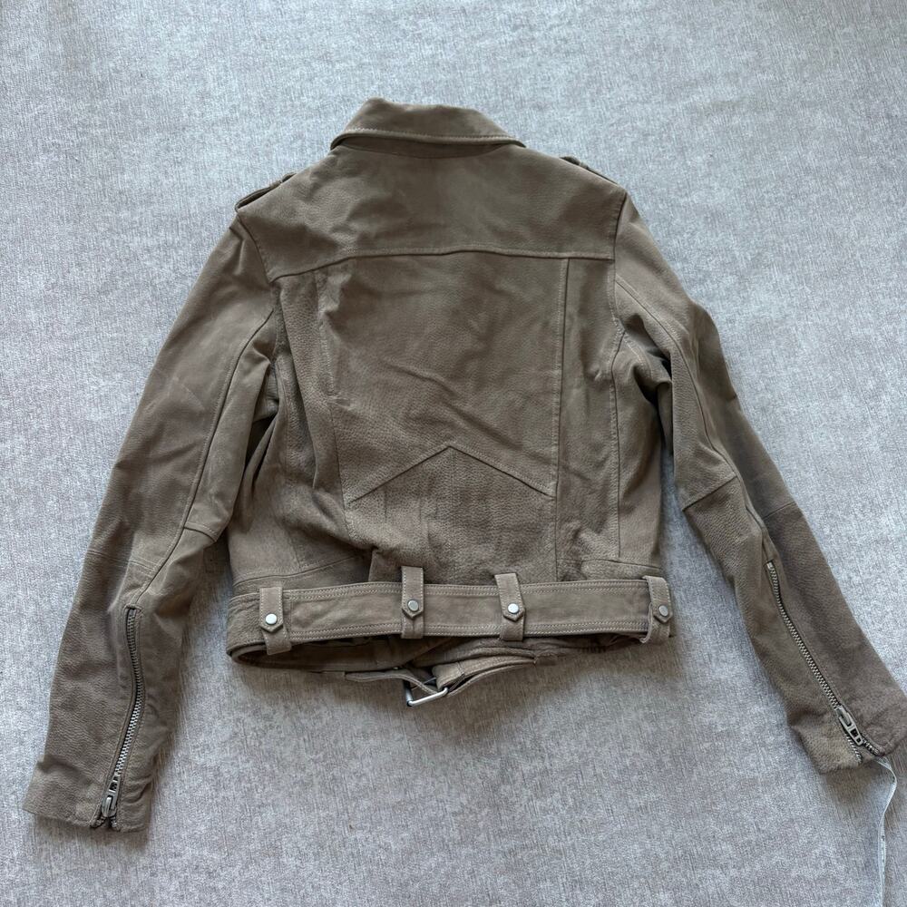 $198 Blank NYC Tan Suede Leather Moto Jacket - Picture 8 of 8